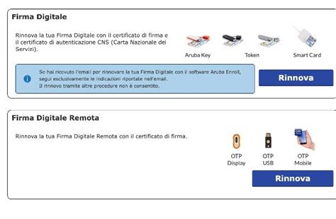 rinnovo smart card aruba|aruba enroll firma digitale.